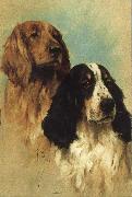 John emms English Springer Spaniels at Rest oil on canvas